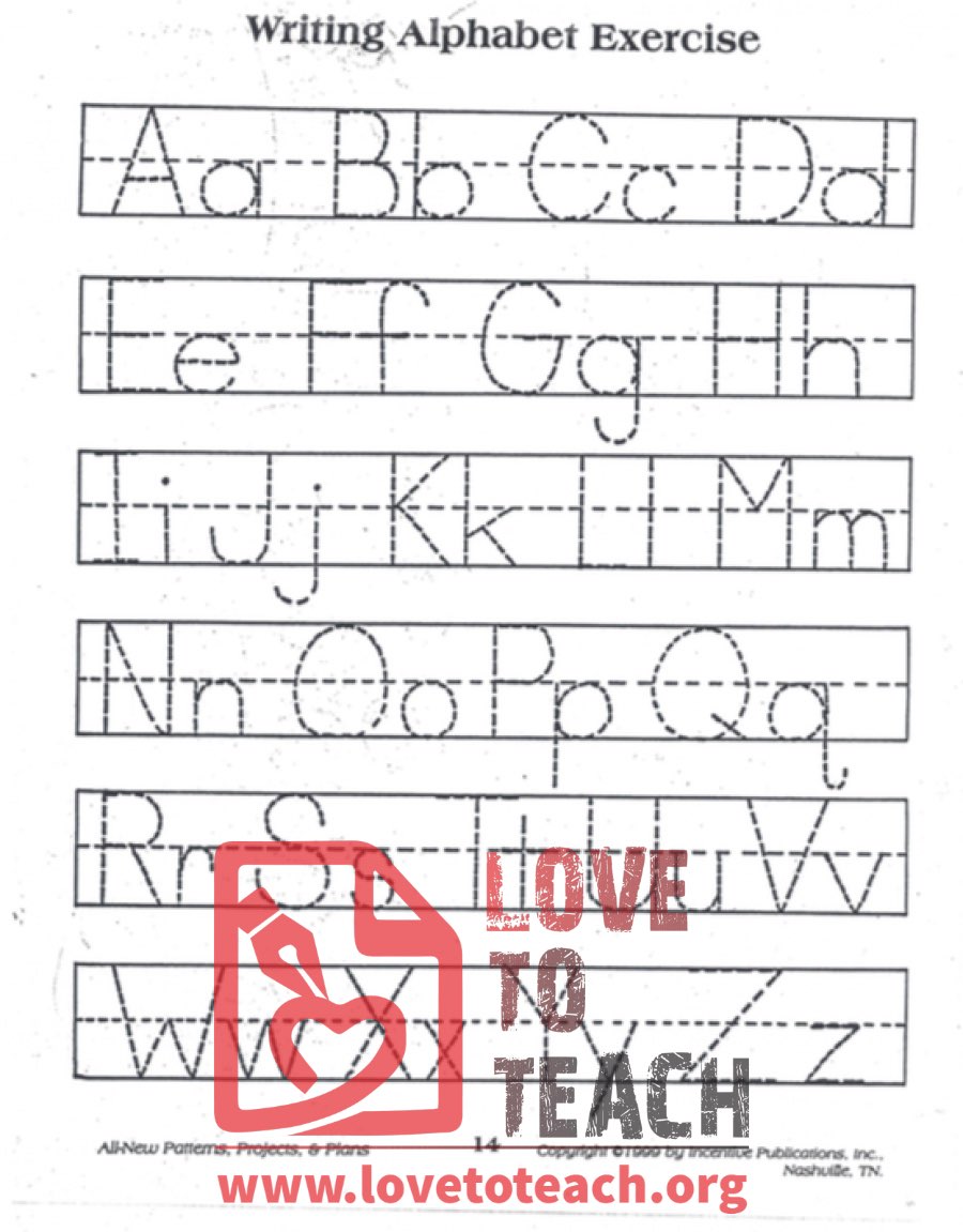 Writing Alphabet Exercise