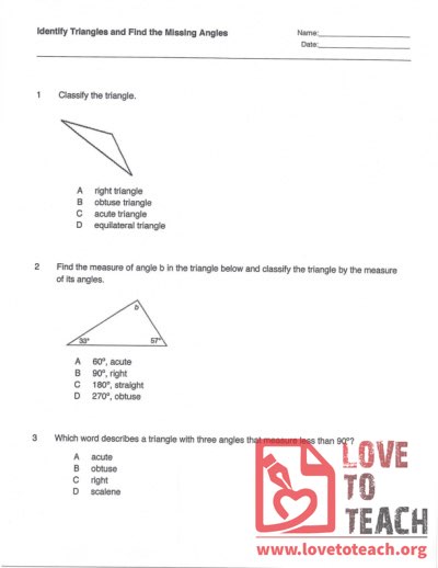 Identify Triangles and Find the Missing Angles