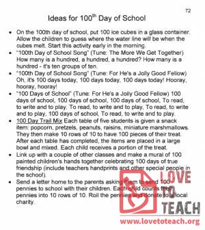 100th Day of School Ideas