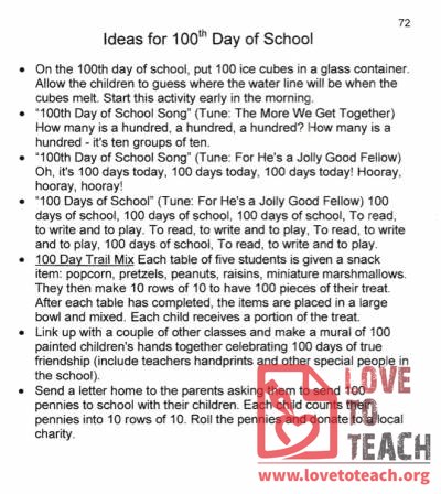 100th Day of School Ideas