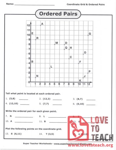 Ordered Pairs - With Answers