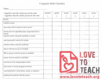 Computer Skills Checklist