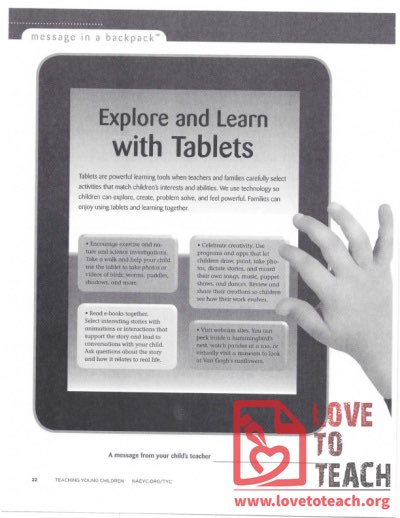 Message in a Backpack - Explore and Learn with Tablets