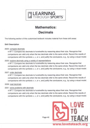 Learning through Sports - Mathematics - Decimals