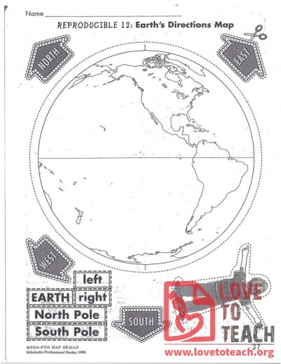 Earth&#039;s Directions Map