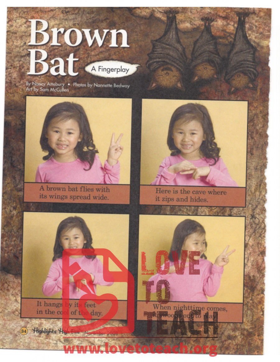 Brown Bat: A Fingerplay