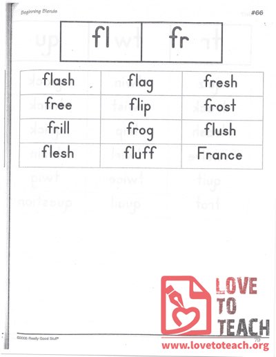 Beginning Blends - fl, fr