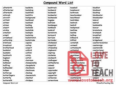 Compound Word List