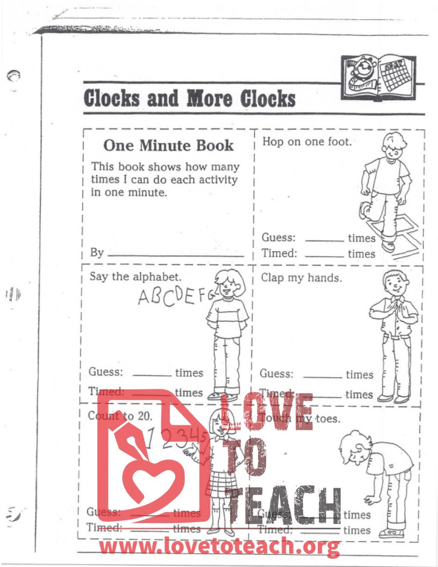 Clocks and More Clocks: One minute book