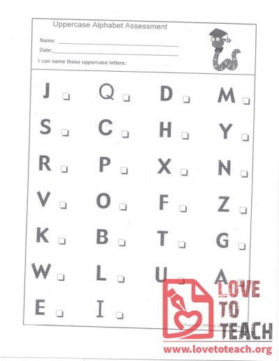 Alphabet Assessment - Uppercase Only