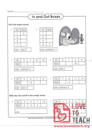 In and Out Boxes (A) (with Answer Key)