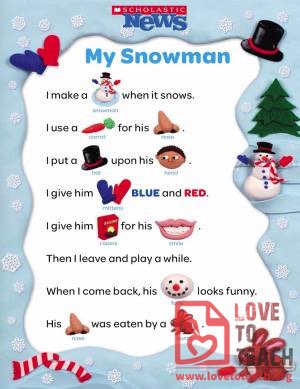 Snowman Rebus Poem