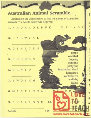 Australian Animal Scramble