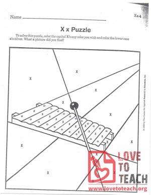 X and x Coloring Page