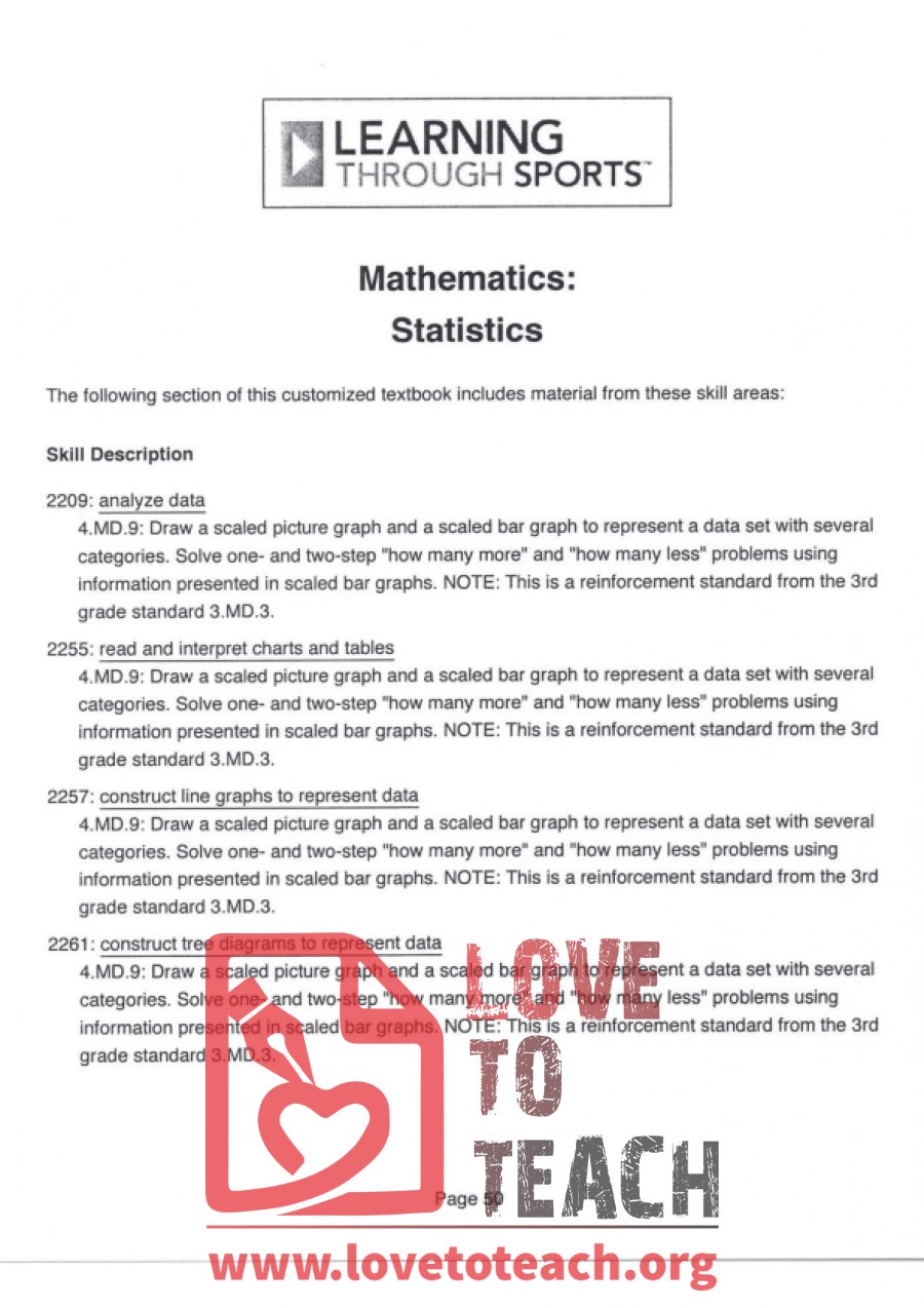 Learning through Sports - Mathematics - Statistics