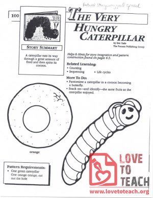 The Very Hungry Caterpillar companion worksheets