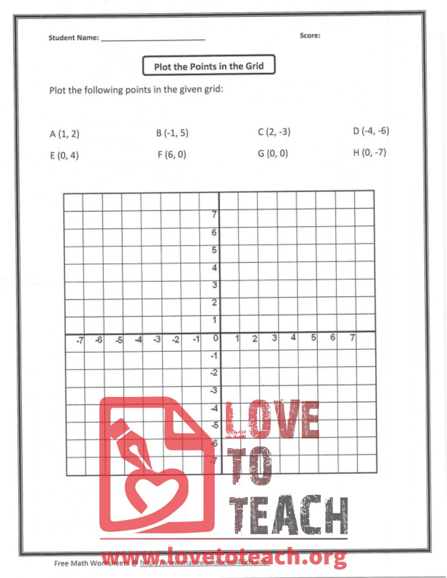 Plot the Points in the Grid - With Answers