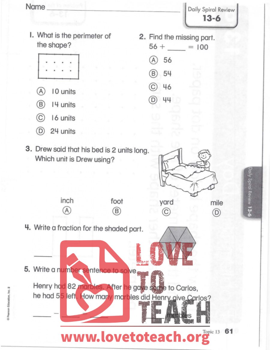 Perimeter, Measurement, Fractions Review