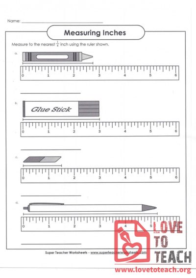Measuring Inches (with Answer Key)