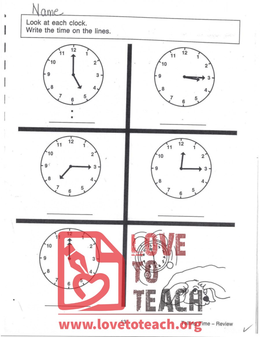 Telling Time: Analog Clock Practice