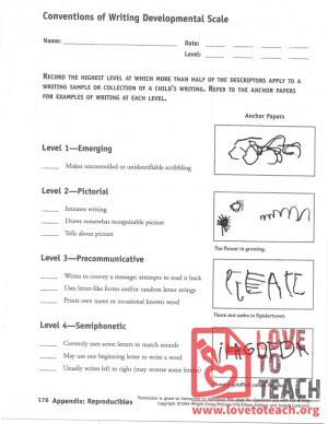 Conventions of Writing Developmental Scale