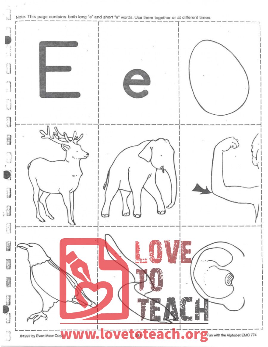 Long And Short E Coloring Page Lovetoteach Org