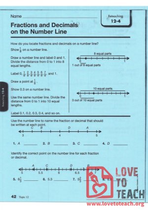 Fractions and Decimals on a Number Line