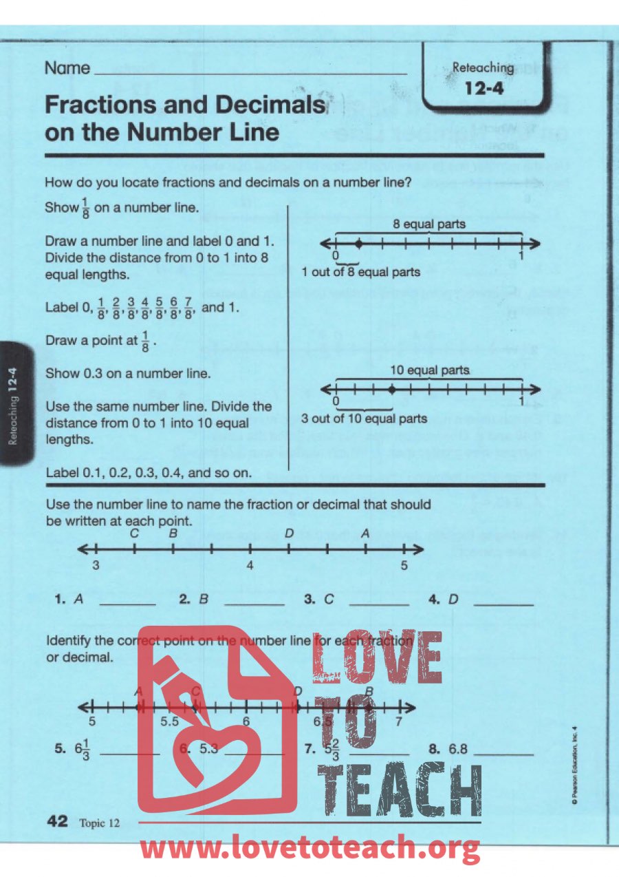 Fractions and Decimals on a Number Line