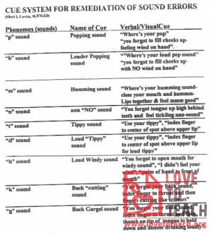 Speech Articulation Timeline and Cue System