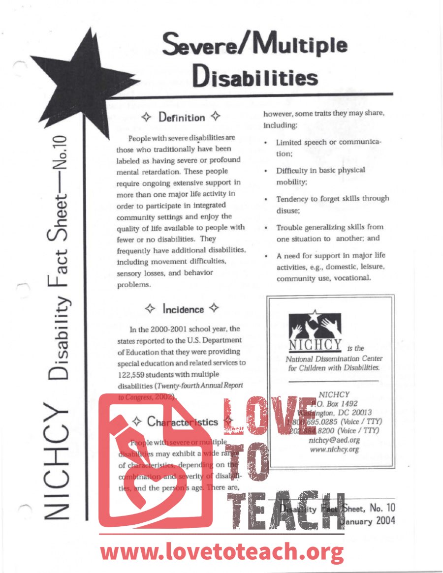 Ability Awareness - Severe Multiple Disabilities