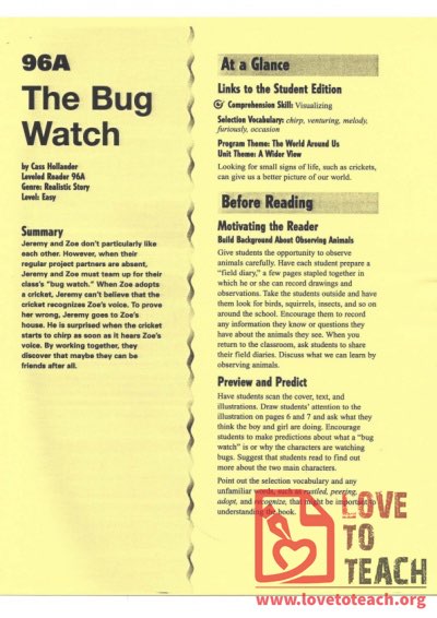 The Bug Watch - Reading Guide